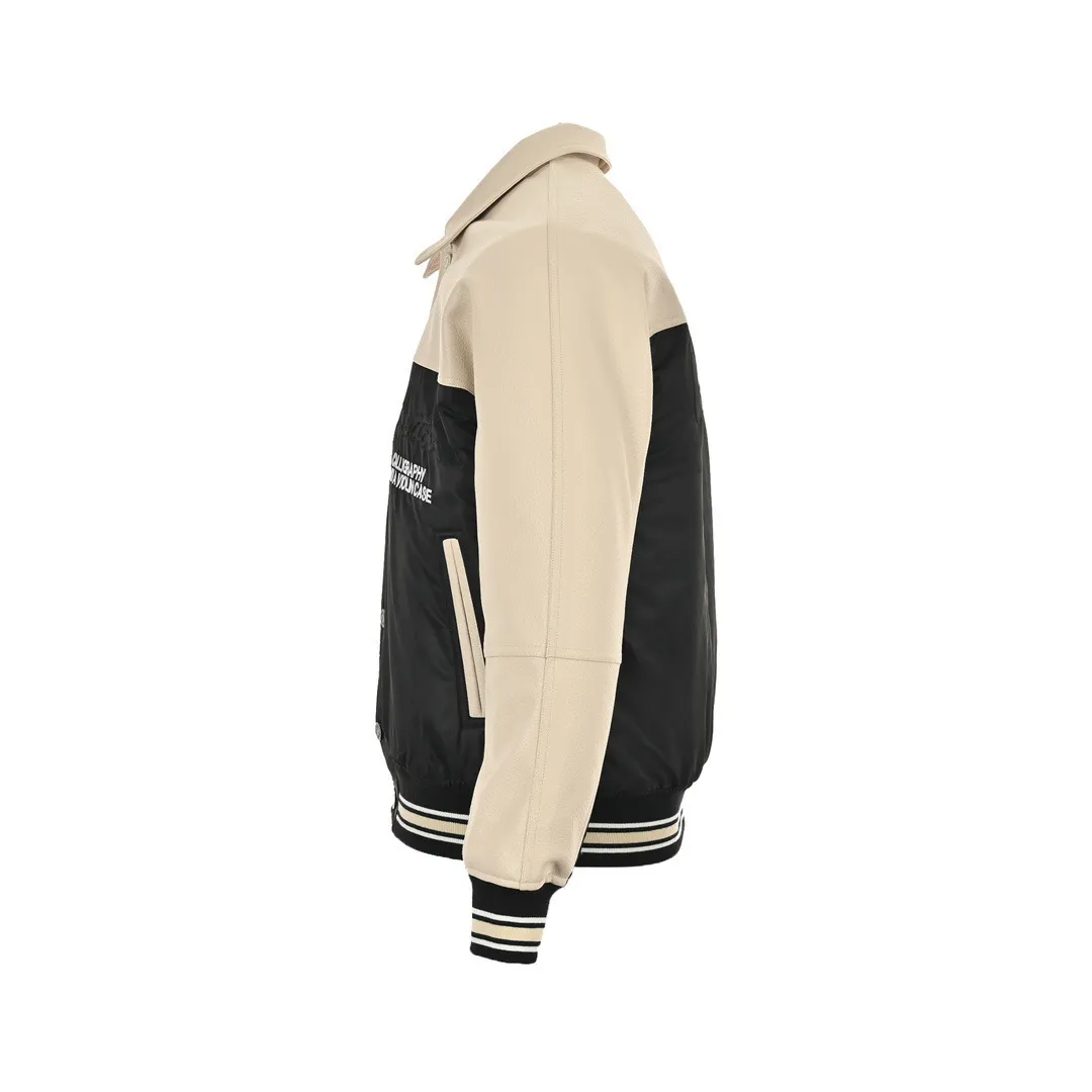 Louis Vuitton/Louis Vuitton 23Fw contrasting color patchwork baseball jacket